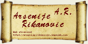 Arsenije Rikanović vizit kartica